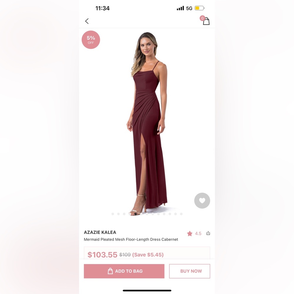 Azazie Kalea Bridesmaid Dress Cabernet